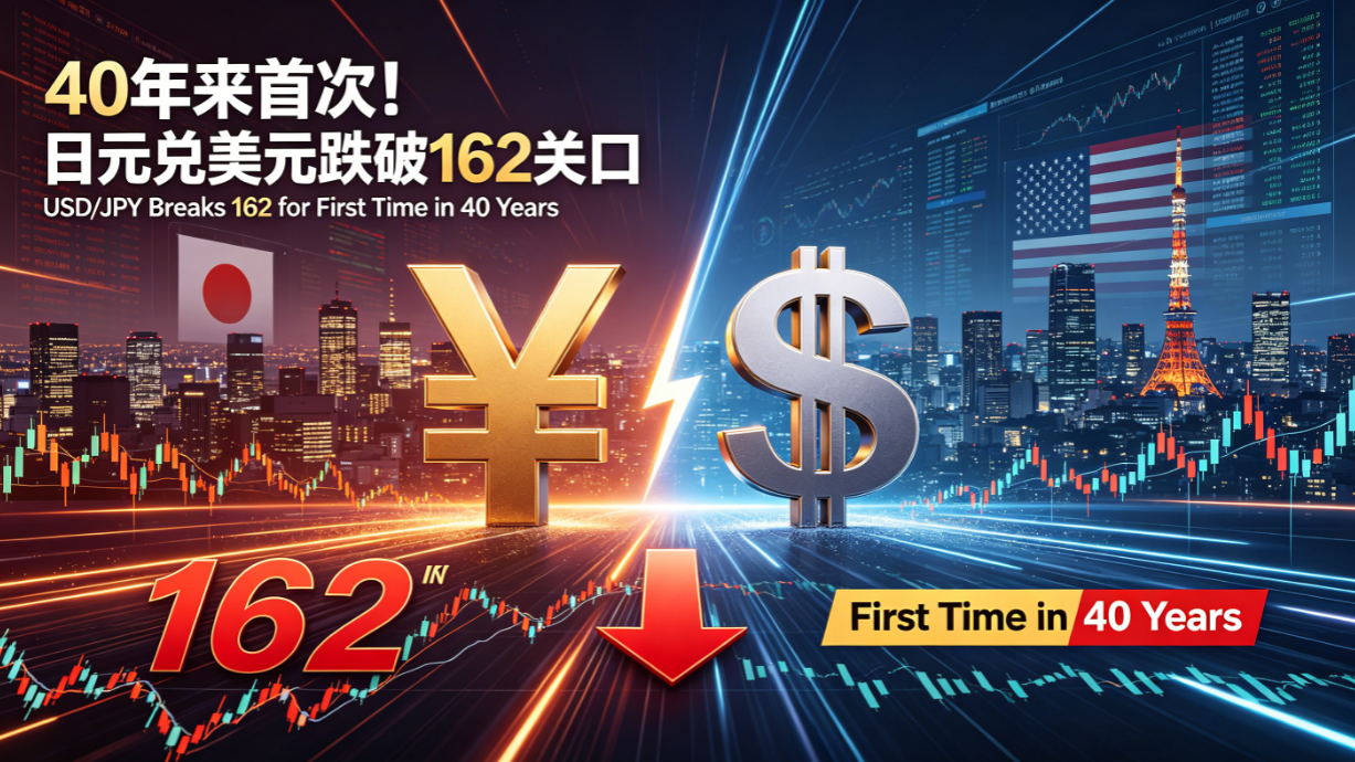 月30日，日元贬值加剧，日元兑美元最低至162.38，创40年来新低。