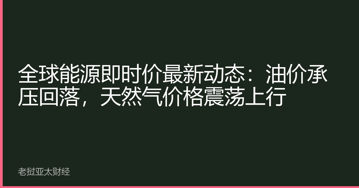 全球能源即时价最新动态：油价承压回落，天然气价格震荡上行