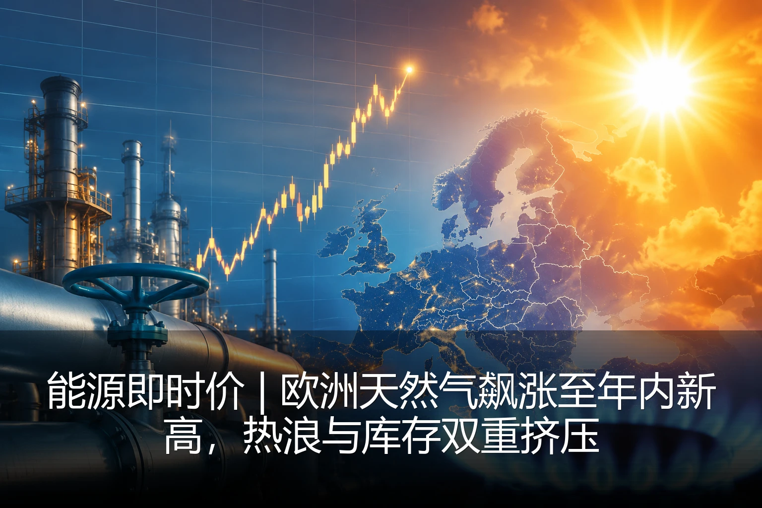 能源即时价 | 欧洲天然气飙涨至年内新高，热浪与库存双重挤压